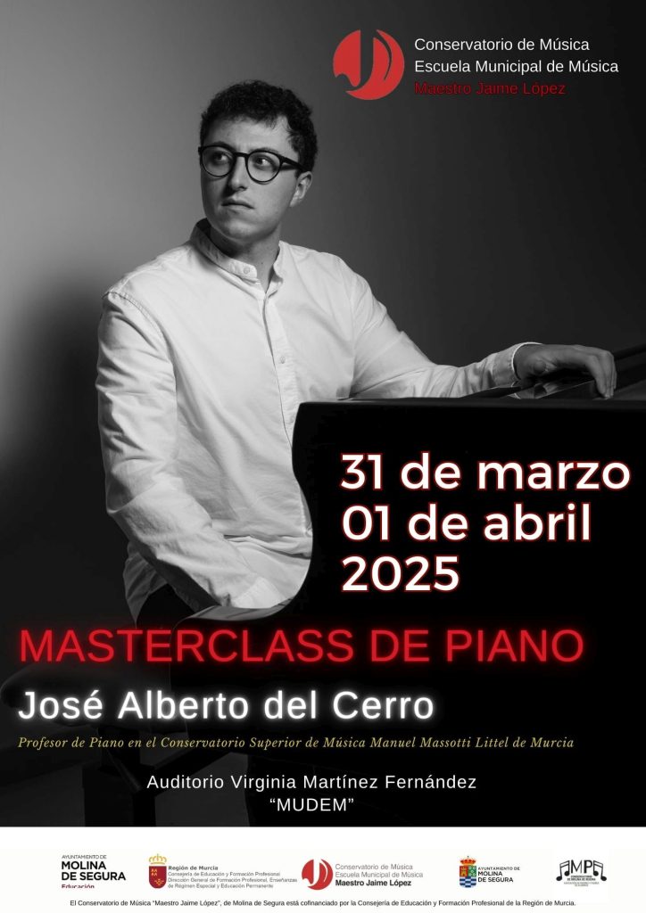 Conservatorio Música Molina Master Class de piano Días 31mar 1abr25 CARTEL