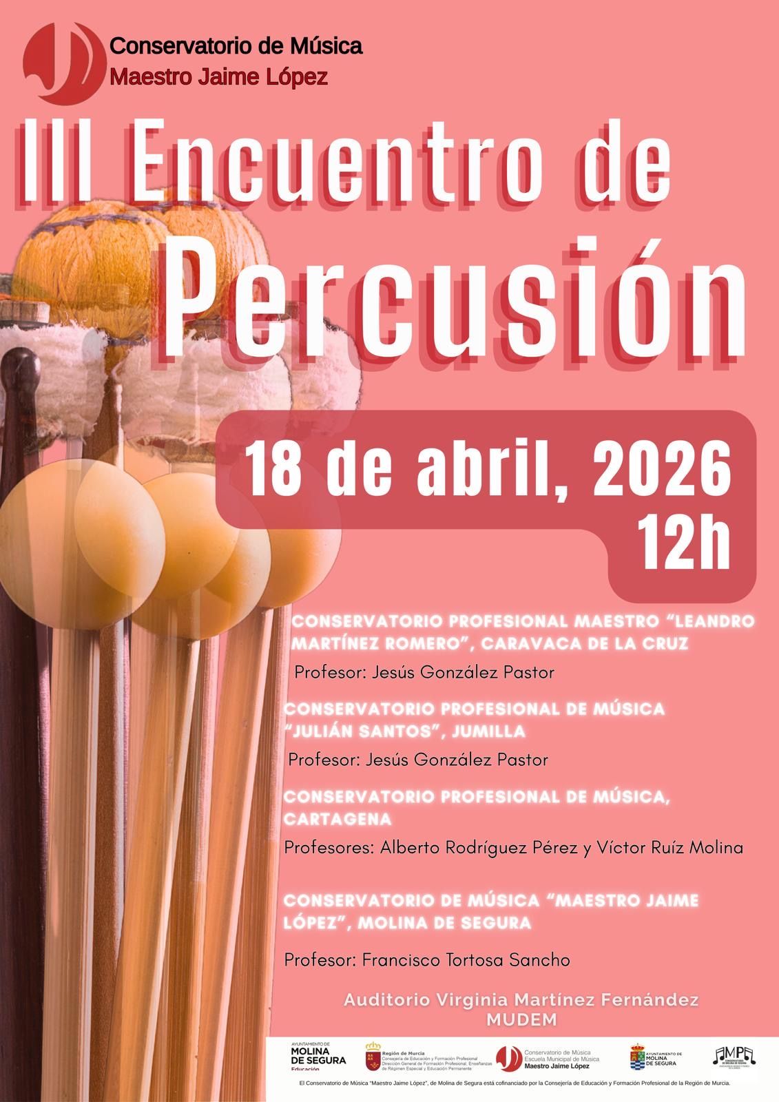 Conservatorio Música Molina III Encuentro de Percusión Día 18 CARTEL