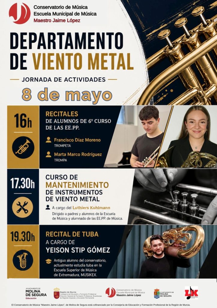 Conservatorio Música Molina Jornada dedicada el Viento Metal Día 8 CARTEL